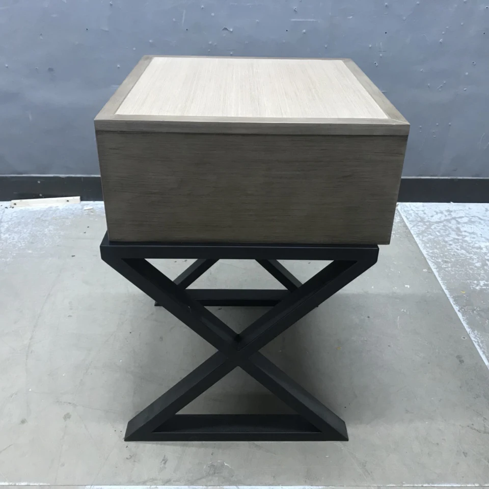 Bedside Table With Drawer And Metal Leg Buy Wooden Bedside Table