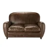 Two seater leather vintage sofa in brown/Leather sofas from India
