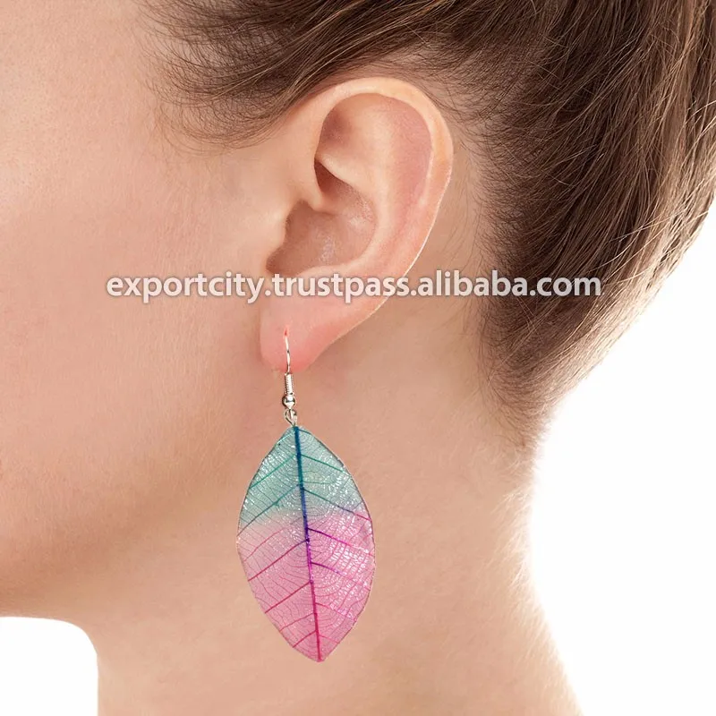 leaf resin earrings