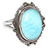 Virtual Oval Sky Blue Larimar 925 Sterling Silver Ring, Silver Jewelry, Gemstone Silver Jewelry