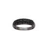 925 sterling silver Black Spinal Ring Half Eternity Band Wedding Ring Bridal Band Three Bar Line Band