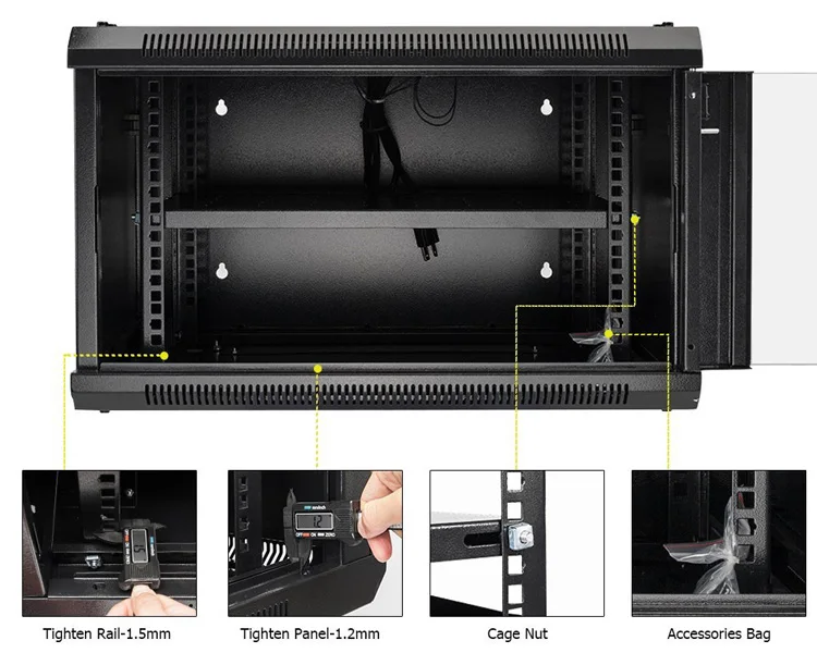4u 6u 9u Spcc Cheap Mini Server 19 Inch Wall Mount Computer Racks For