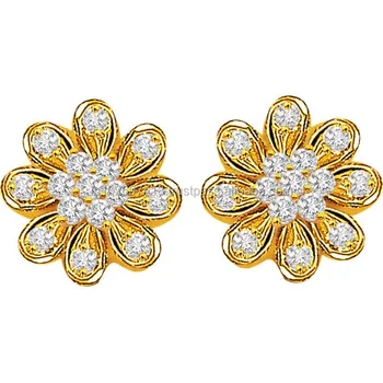 round shape diamond earrings