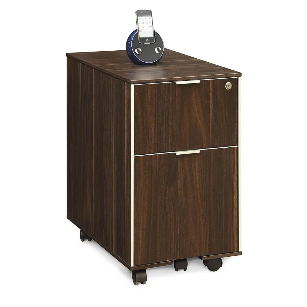 Astoria Two Drawer Mobile Pedestal - 15.75"W Dark Walnut Laminate Dimensions: 15.75"W x 19.69"D x 25.79"H Weight: 67 lbs.