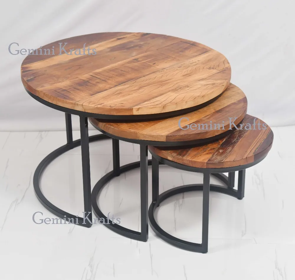 Industrial Set Of 3 Coffee Table