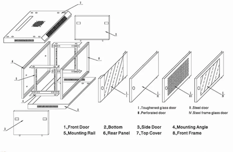 OEM/ODM 19-Inch Rack Cabinets with Glass Door 600mm Depth Networking 6U ...