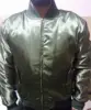 Men wholesale custom satin varsity olive green bomber jackets