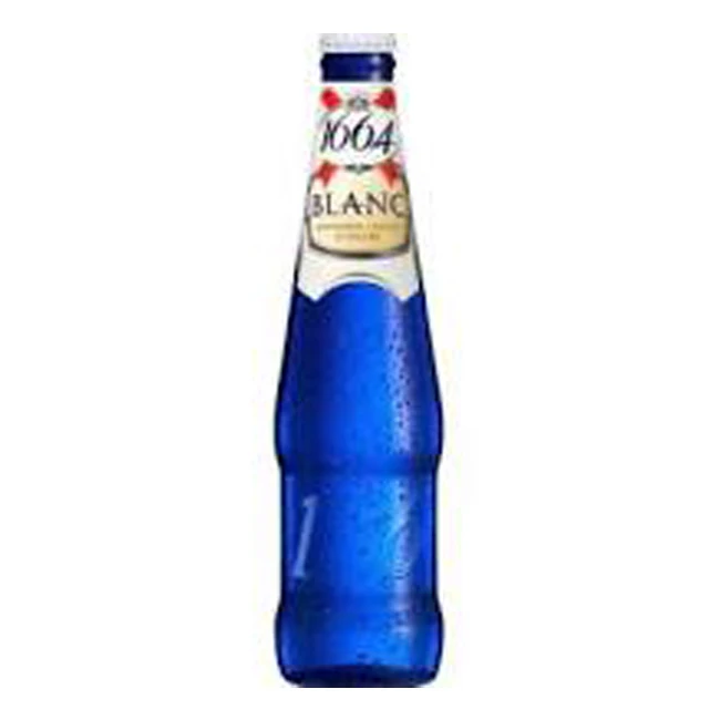 Пиво в синей стеклянной бутылке 1664 фото