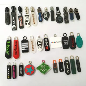 Embossed Logo Rubber Zipper Pull Clear Zipper Puller - Buy Clear Zipper