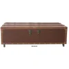 Rolling PU Leather Bar Coffee Table With Drawers