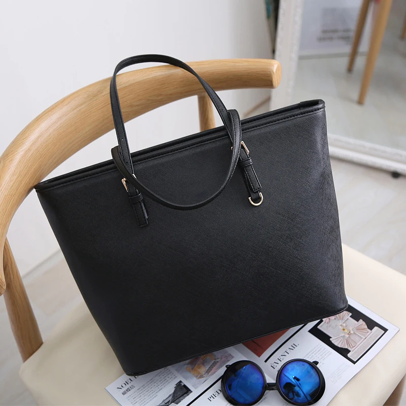 2018 Simple Style Large Black Shoulder Leather Tote Bags For Teachers ...