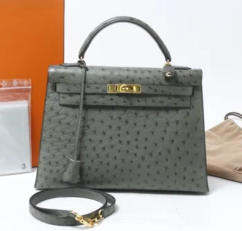 Used Brand Designer Hermes Kelly Ostrich Leather Handbags For Bulk Sale. - Buy French Designer ...