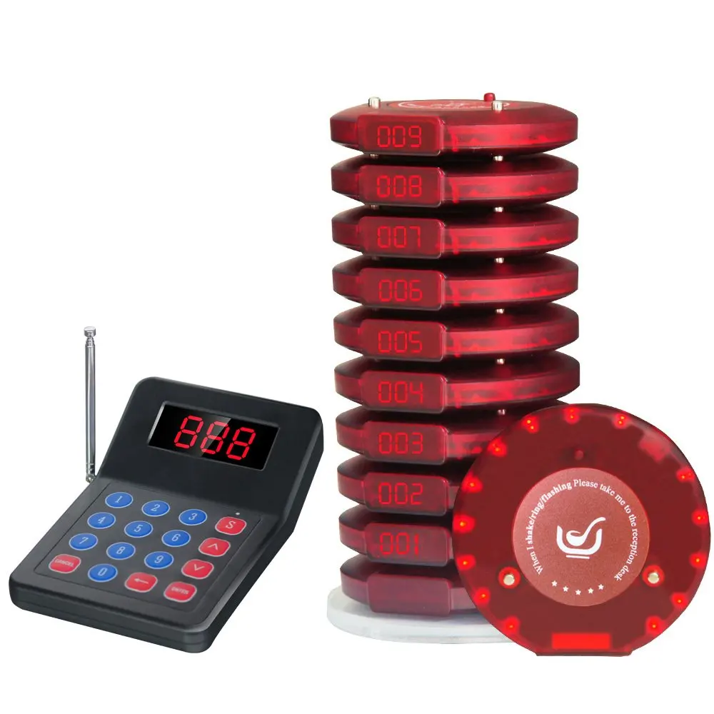 Buy NADAMOO Restaurant Pager System with 10 Coaster Pager Wireless