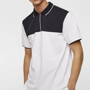 100% cotton High Quality contrast colour Polo T Shirts with zipper 100% cotton High Quality contrast colour Polo T Shirts with zipper