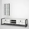 Lost Tv Stand iron wood tv unit - tv unit White