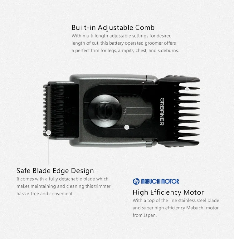 Travel Hair Trimmer Battery Operaed【URBANER】MB-045