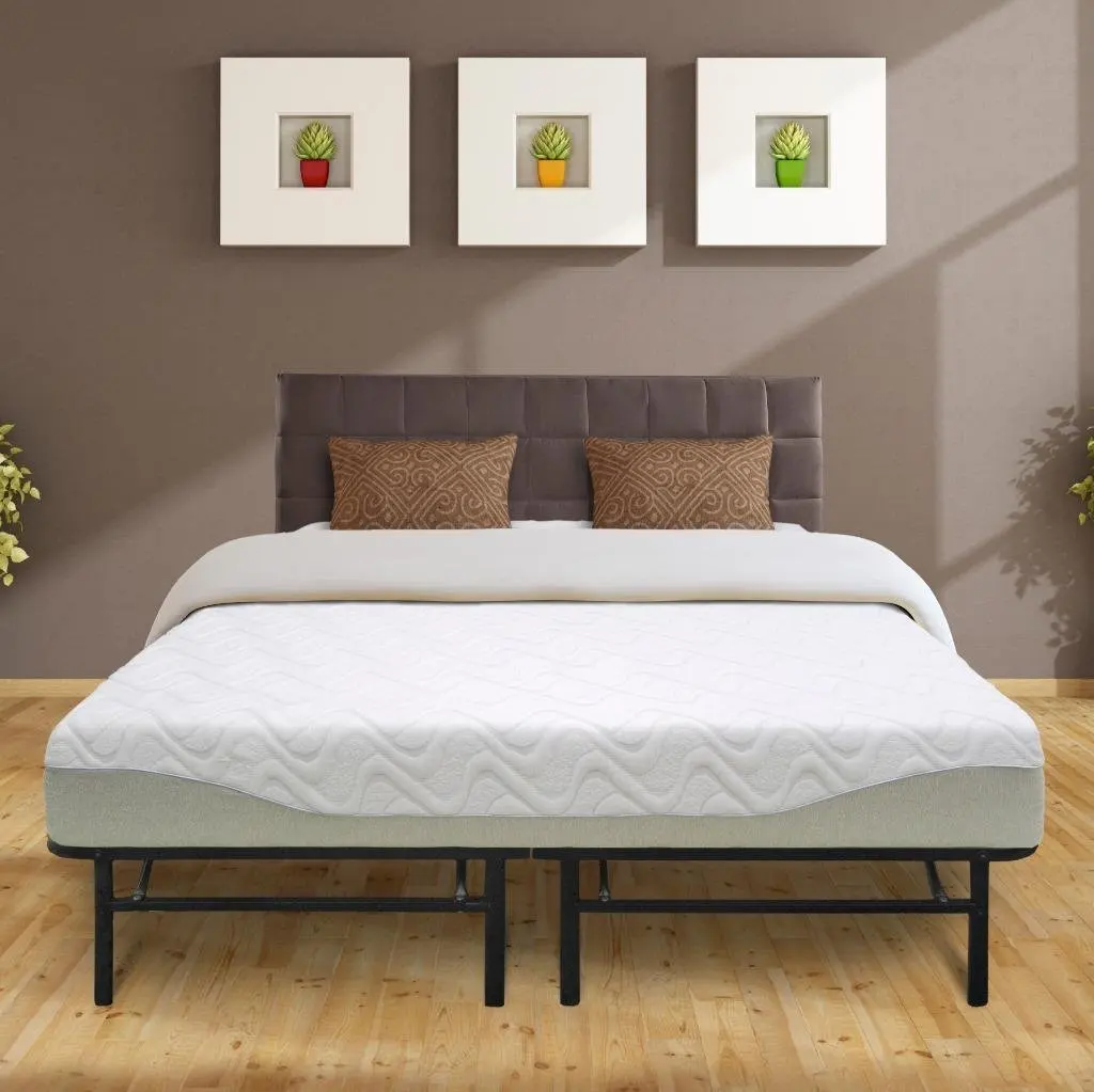 Best Price Mattress 9" Gel-infused Memory Foam Mattress & 14" Premium Metal Bed Frame Set, King