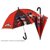 High Quality Cartoon Funny Black Red Polka Dot Miracoulus Lady Bug Umbrella Windproof Walking Stick Straight Girl Kid Umbrella