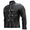 HIGH QUALITY BELTED STYLISH LATEST DESIGN MEN`S BLACK LEATHER BIKER LEATHER JACKET