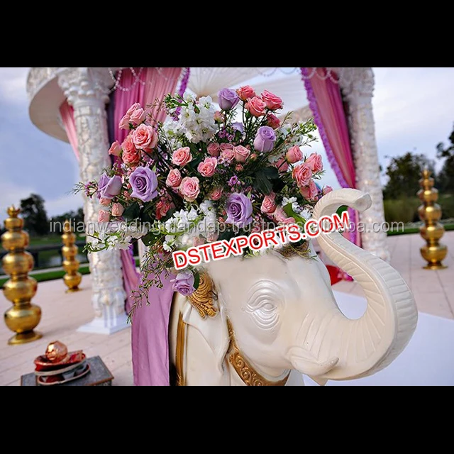 Indian Wedding Decor Fiber Elephant Statue Wedding Welcome Fiber