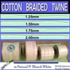 COTTON BRAIDED TWINE (Sizes: 1mm, 1.25mm, 1.5mm, 1.75mm, 2mm) Thin Braided Cords in 100% Pure Cotton
