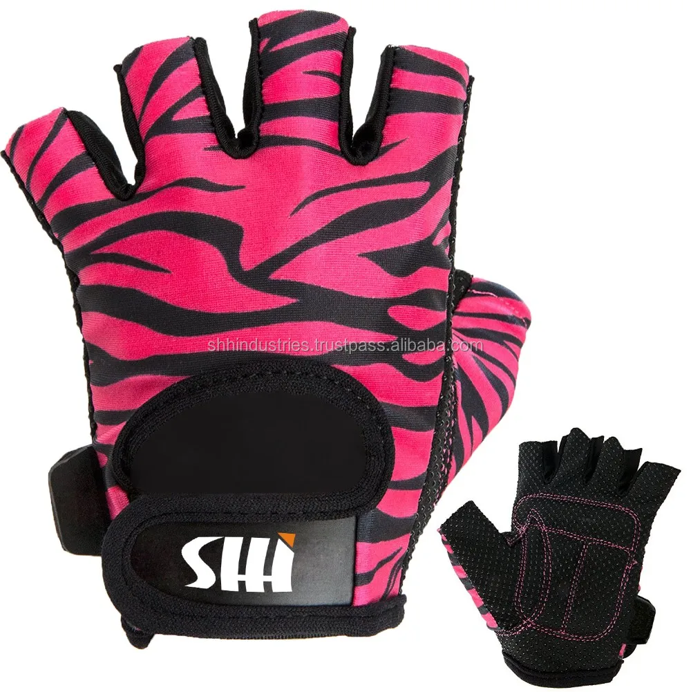 Womens Design Series Zebra Print Lifting Gloves Customized Print High