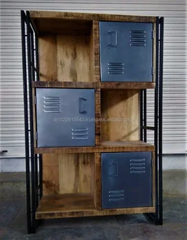 Industrial Metal Cabinet With 3 Cabins Buy Vintage Metal Cabinets