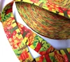 wonderful bright yellow with colorful trees double printing on webbing 100% polyester 38mm wide for bags belts