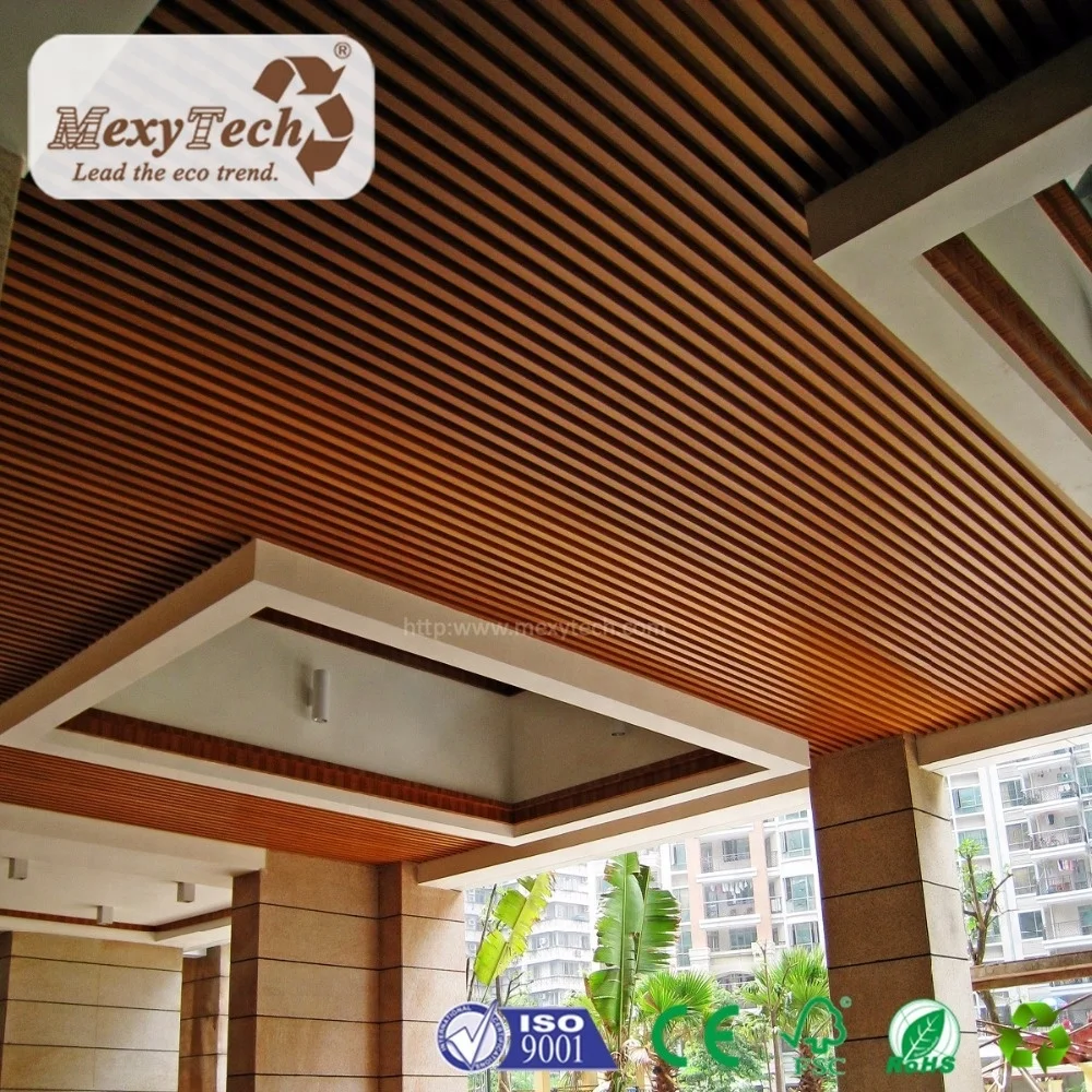 Engineered Indoor Wpc Wood Composite Pvc Ceiling Panels 40 45 Mm