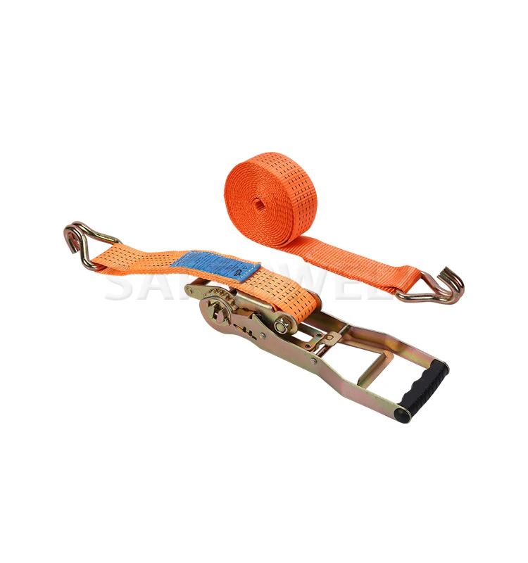 Best Selling 50mm Ergo Ratchet Strap With J Hooks Cargo Lashing Ratchet Tie Down Strap 5 Ton 10m