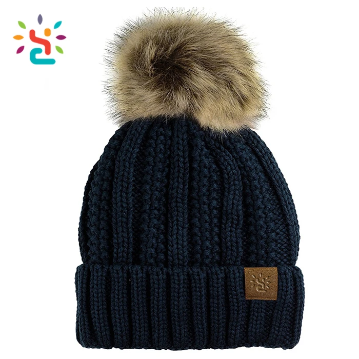 Leather Patch Beanie Wholesale Mens Winter Knit Hat Jacquard Leaves Pom Pom Beanies With Custom Embroidery Cap Men Buy Red Beanie Running Beanies Hat Running Red Beanie Product On Alibaba Com