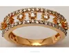 Rail pattern Diamond Pave studded Ladies Gold Ring