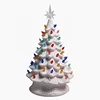 Festive decor colorful led white ceramic Christmas tree with light