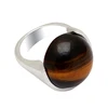 Tiger Eye Round Gemstone Ring