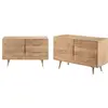 rustic antique finish 6 drawer mango wood folding legs sideboards