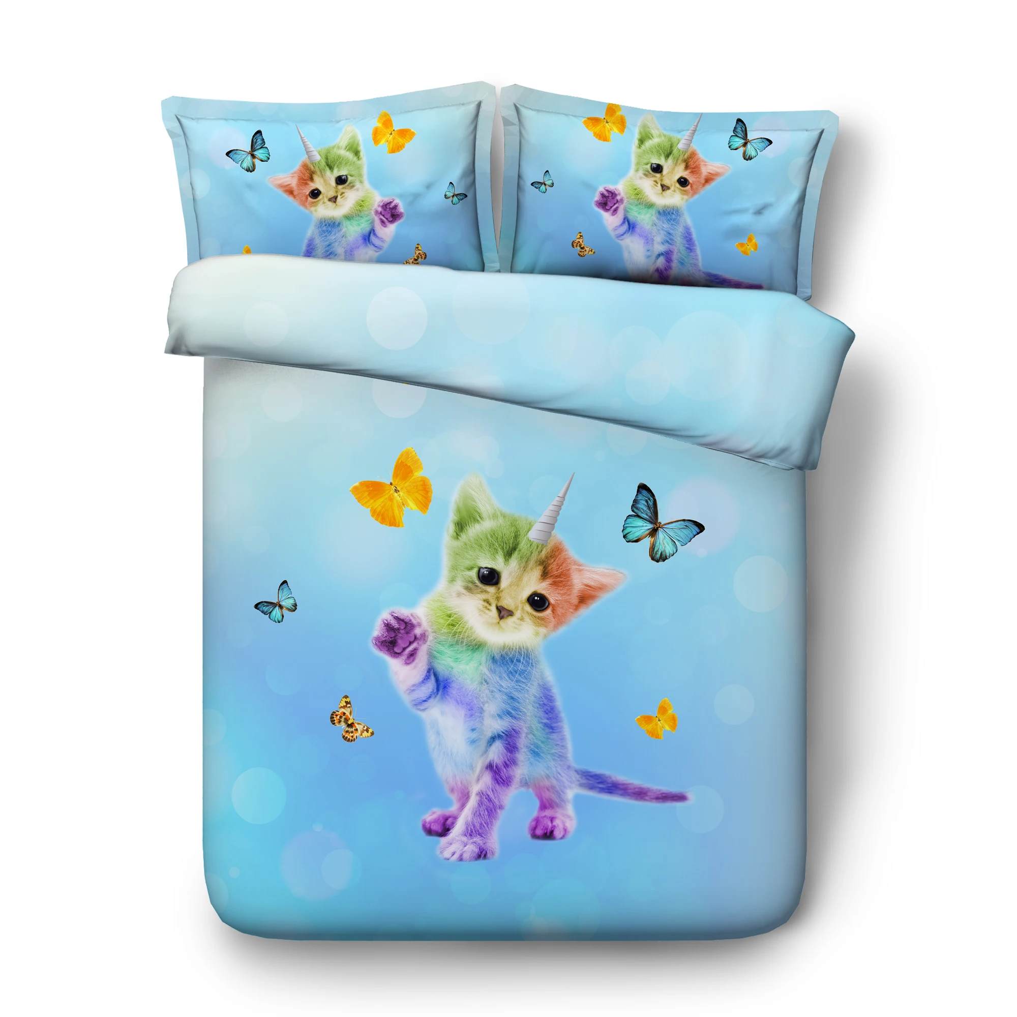 Cute Christmas Unicorn Cat 3d Kids Bedding Set - Buy Cat Print Bedding