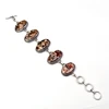 Natural Ocean Jasper Gemstone Silver Plated Bracelet Handmade Jewelry Size 7" To 8"