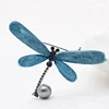 Animal Fashion Blue Dragonfly Brooches Korea Pearl for Ladies