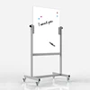 Mobile Glass Whiteboard Freestanding moveable with wheel magnetic double side interactive dry erase glass whiteboard WB11