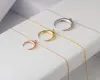 Hot Selling Upside Down Moon Necklace Handmade Tusk Gold Half Moon Crescent Double Horn Necklace