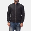 2018 Custom men black bomber jacket/ jet black bomber jacket/ waterproof jacket