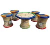 Rattan Patio Furniture Outdoor Stool Garden Table Set