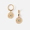 LOZRUNVE Small Hoop Fashion Pave Evil Eye Circle Dangle Earring