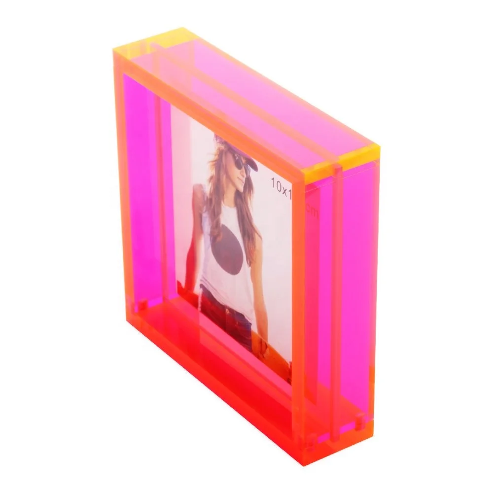 Neon Color Acrylic Magnet Photo Frame For X Inch Pictures Display Buy Acrylic Magnet Photo