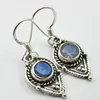Art Retro 925 Pure Silver BLUE FIRE LABRADORITE ANTIQUE STYLE Earrings 1.3" Fashion Latest Design Handcrafted Jewellers Exporter