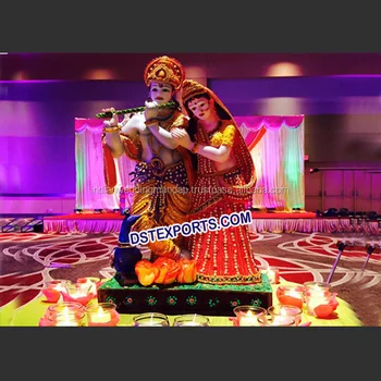 Radha Krishan Theme Garba Decoration Indian Wedding Foyer