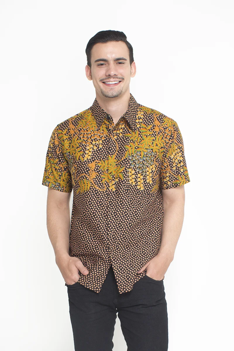 man batik shirt casual sawat manggar short sleeves from