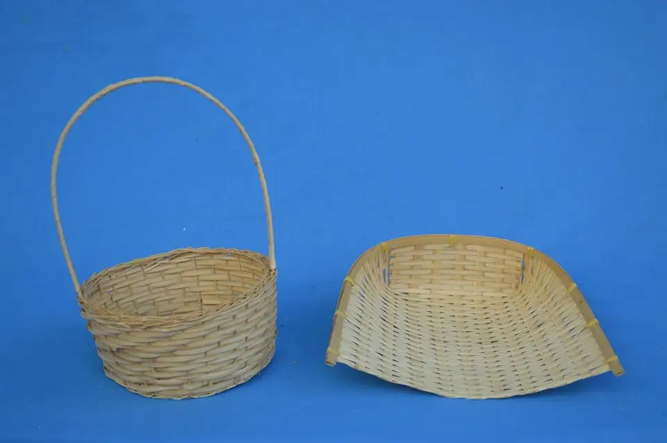 Cheap Round Bamboo Basket With Handleflower Bamboo Basket ( Ms.vivian