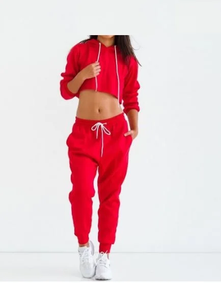 red jogging suit womens