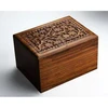 Vintage Lace Design Memorial Engraved Wooden Casket Box for Adults Human Funeral Ashes Cremation urns American/European Style